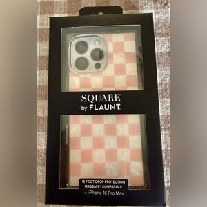 SQUARE® Pink Checkered Mother of Pearl iPhone Case iPhone 16 Pro Mag Max Case